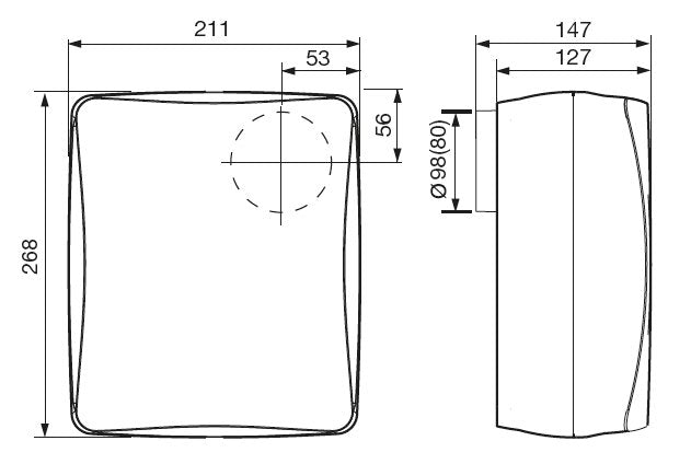 EBB 100 N HT IP44 malý radiálny ventilátor