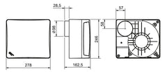 EBB 250 S DESIGN IP44 malý radiálny ventilátor