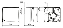 EBB 175 HM DESIGN IP44 malý radiálny ventilátor