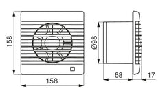 FUTURE 100 CZ IPX4 malý axiálny ventilátor