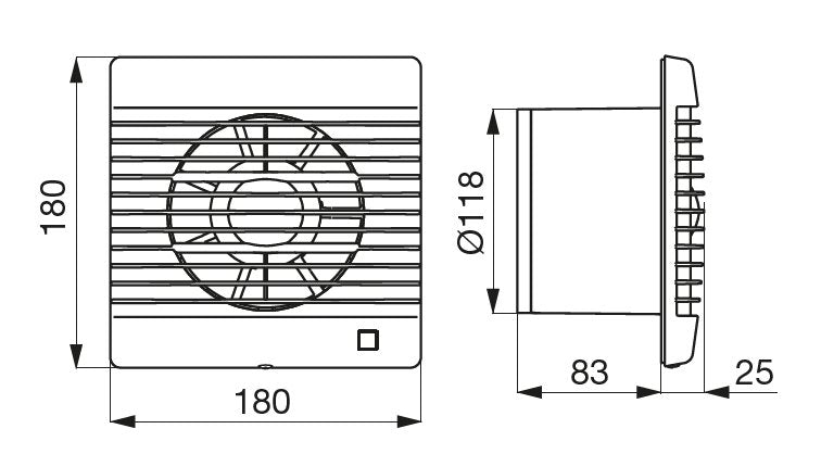 FUTURE 120 CT IPX4 malý axiálny ventilátor