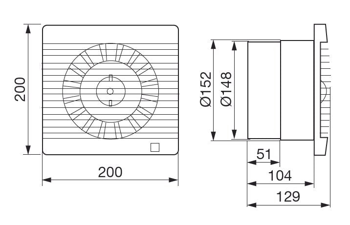 FUTURE 150 CTZ IPX4 malý axiálny ventilátor